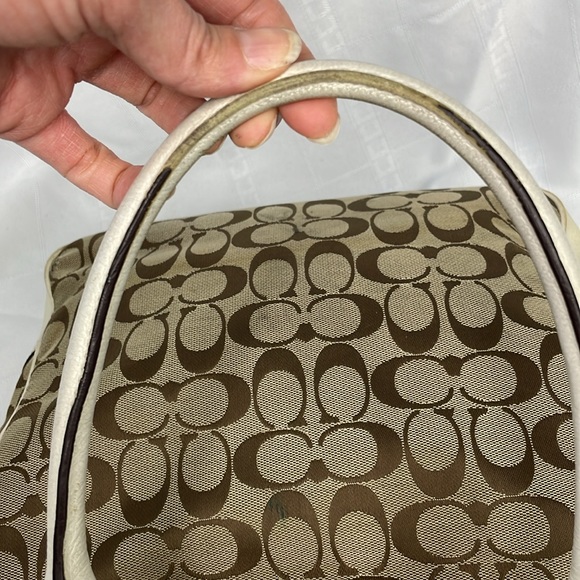 SOLD Coach Bleeker Signature Flower Floral Daisy Bag Tote Shopper Tan F14724 - Picture 5 of 17